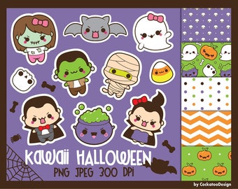 50% OFF, Halloween clipart, kawaii halloween clip art, kawaii halloween clipart, kawaii bat clipart, ghost clipart, halloween digital papers