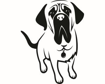 English Mastiff #2 Dog Breed K-9 Animal Pet Hound Lab Puppy Logo .SVG .EPS .PNG Digital Clipart Vector Cricut Cut Cutting Download File