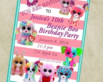 Beanie Boo Party Invitations 10