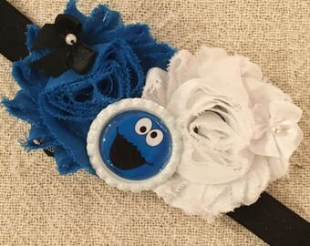 Cookie Monster Headband,Sesame Street Headband,Baby Headband,Infant Headband,Preteen Headband,Girls Headband,Toddler Headband,Black