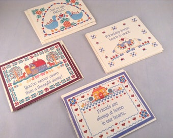 Vintage Folk Art Stationery Set