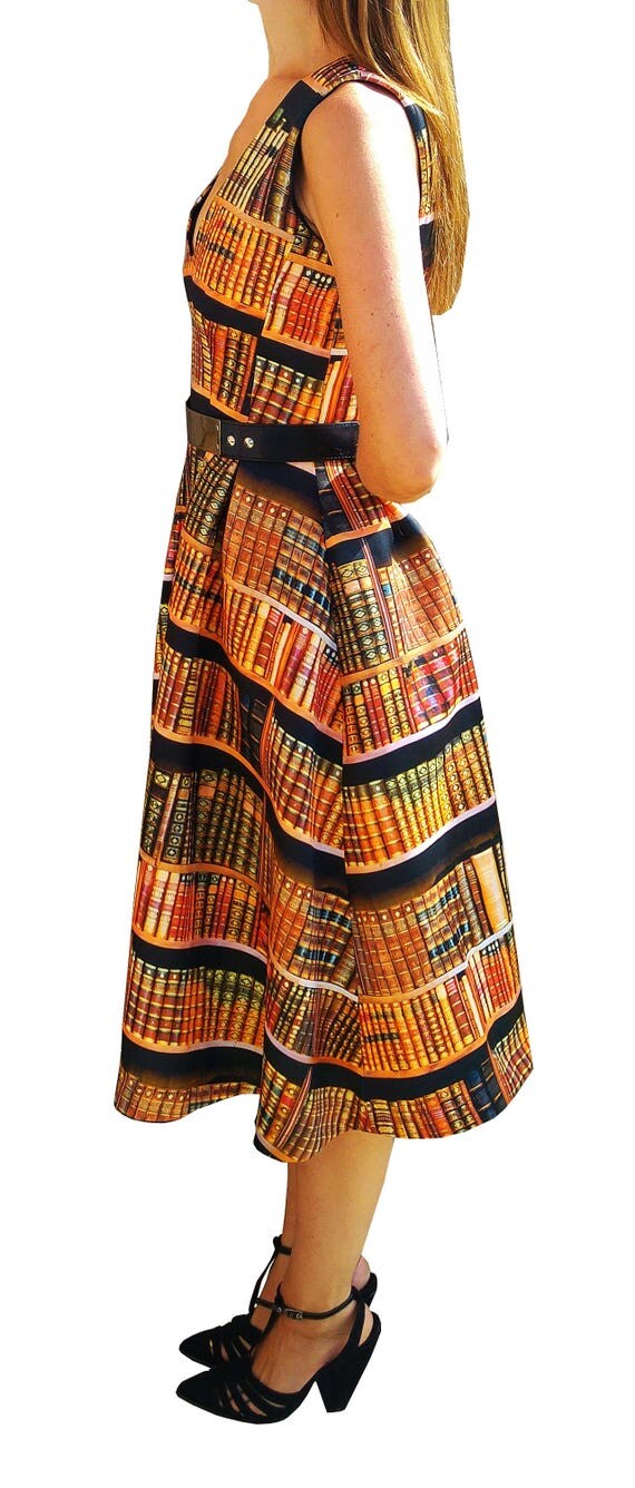 Library print dress