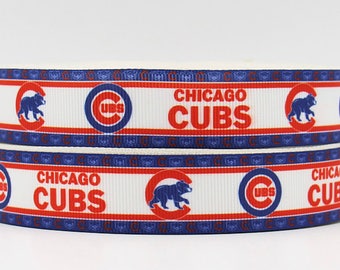 Chicago Cubs Grosgrain 7/8" Printed Ribbon