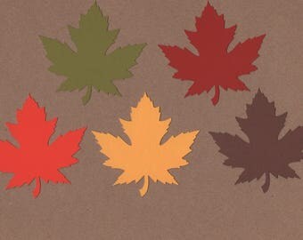 25 - 3 inch Leaf Die Cuts for Paper Crafts Fall Colors Paper Crafts Card Making Set 7025