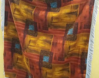 1970s retro tablecloth, vintage