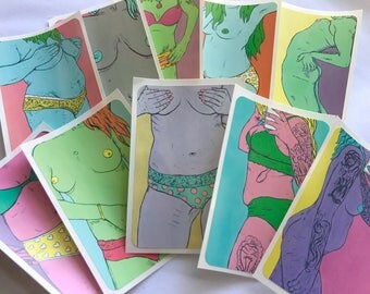 Body Positive Sticker Pack // Femme Stickers // Sticker Pack // Boob Art // Naked Ladies // Nipple Stickers // Ass Naked // Sensual Art
