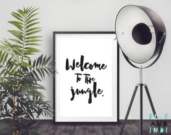 Welcome To The Jungle // Guns N Roses // A4 // A5 // Wall Art // Lyrics / Nursery Decor // Home Decor // Kids Bedroom // Print