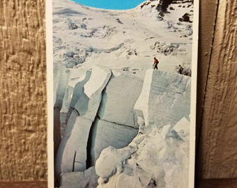 Glaciers, Mount Rainier National Park Washington State White Border Chrome Vintage Postcard
