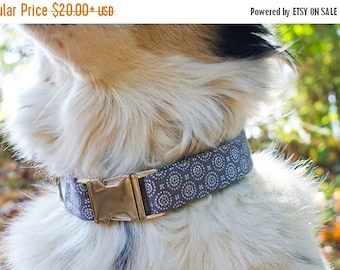 SALE Dog Collar- Male Dog Collar- Large Dog Collar- Fabric Dog Collar- Boy Dog Collar- Pet Collar- Grey Dog Collar- Custom Collar-Cute Dog C