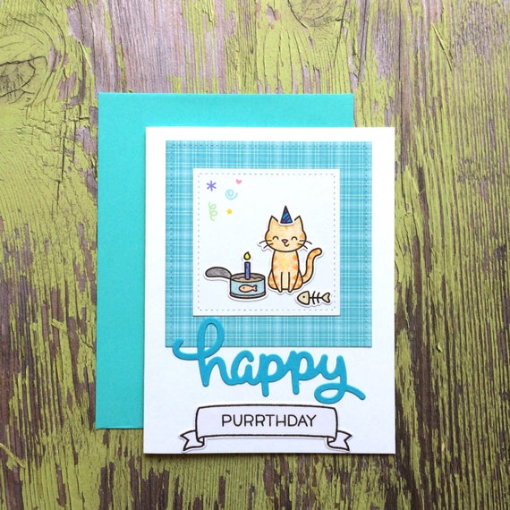 Cat Birthday Card Birthday Card for Her Cat Pun Card