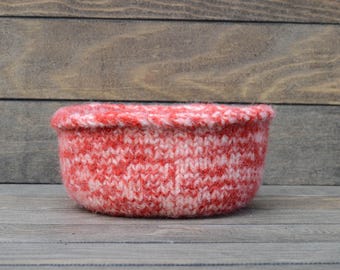 Hand knit Felted Wool bowl