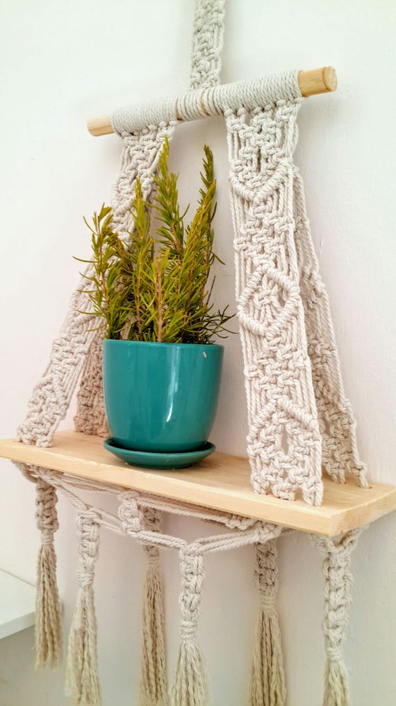 Macrame Wall Hanging Shelf Nursery wall Decor Boho Hanging