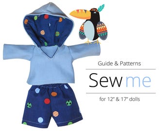 Sewing Patterns for Waldorf Doll. Hoodie and Shorts | Doll Clothes