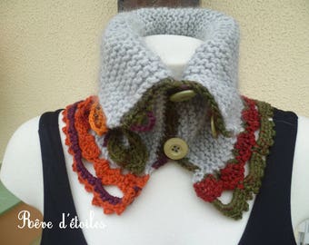 Neck gray mohair and wool