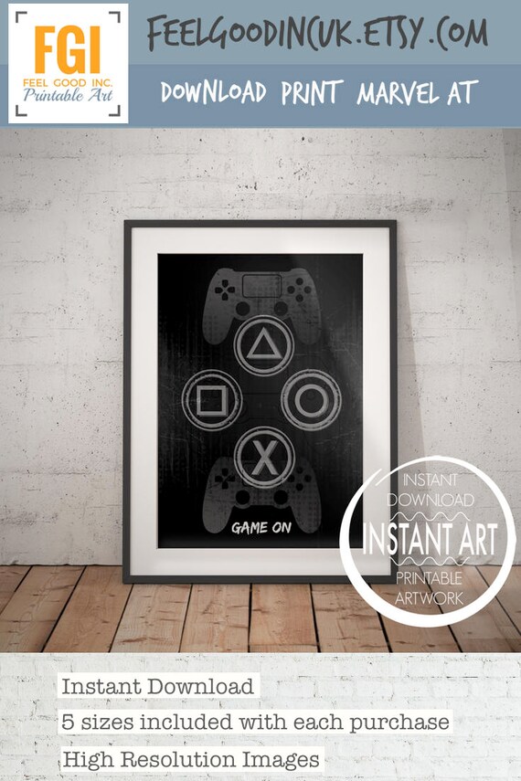 Playstation Controller Print GAME ON playstation art