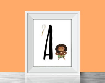 moana letters etsy