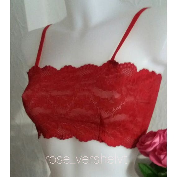 red lace bralette crop top