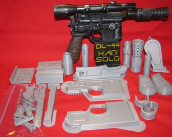 DL-44 Han Solo Blaster Pistol 3D printed Model Kit Star Wars Movie Prop Replica