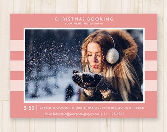 Christmas Mini Sessions Template - Holiday Mini Sessions, Christmas Minis, Winter Booking Ad - Photoshop Template PSD *INSTANT DOWNLOAD*