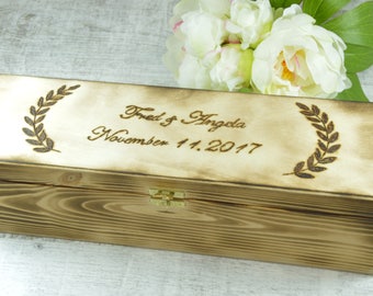Wine Box Wedding Wine Box Ceremony Wedding Anniversary Wine Box First Fight Wine Box Custom Wood Wine Box Wedding Wine Gift Rustic Wine Box