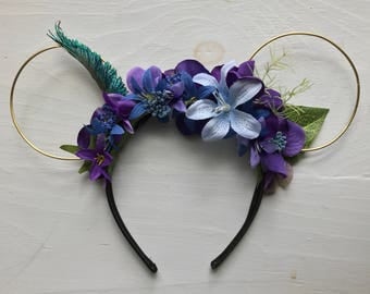 World Of Avatar Mouse Ears, Pandora Floral Mickey Ears, Animal Kingdom Minnie Ears