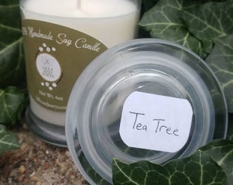 Tea Tree scented candles, Soy wax candles, 6oz candle, handmade candle, natural candles, soy candles handmade, hand poured candles, Tea Tree