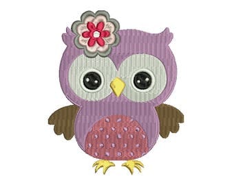 Cute Owl Embroidery Design, Flower Embroidery Design, Baby Embroidery Design, Girl embroidery design, Boy embroidery design