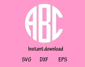 Circle Monogram SVG Font, Svg Files, Svg Monogram Font, SVG Cutting Fonts, Svg Files for Cricut, Cricut Svg Font, Silhouette Svg Font