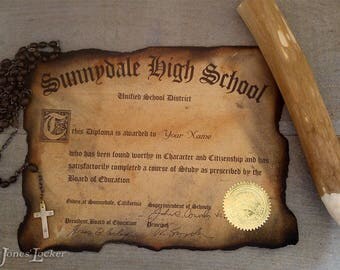 Personalized Sunnydale High certificate/diploma - Buffy the Vampire Slayer - Angel