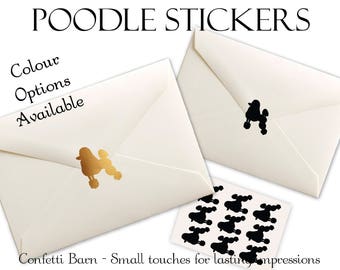 Poodle Stickers - Removable Vinyl - 1950's Party Invitations - Sock-Hop - Vintage - Envelope Sealing Stickers - Planner Stickers #76