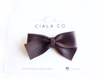 Large Leather Bow Headband, Leather Bow, Baby Bows, Baby Headbands, Baby Girl , Baby Hair Clip