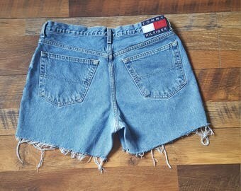 Tommy Hilfiger Shorts Cut Off Shorts 90s Denim Shorts Tommy Jeans Cut off jean Shorts High waisted Large 34