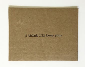 Card For Boyfriend - Greeting Card - Card For Bride - Card For Groom - funny anniversary card - boyfriend birthday card - upcycled recycled