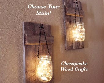 Rustic Mason Jar Sconce, Mason Jar Sconce, Mason Jar Decor, Wall Hangings, Rustic Home Decor, Housewarming Gift, Rustic Decor, Wall Decor