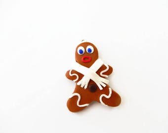 Gingerbread boy fimo and scarf