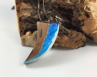 Great resin wood necklace / necklace/resinwood/snake chain in anthracite for allergy sufferers