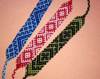 Aztec bracelet, Aztec knotted bracelet, Braided bracelet, Handwoven bracelet, Bracelet bresilien, Friendship bracelet, String bracelet,Boho