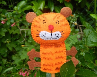 Orange Tiger finger puppet