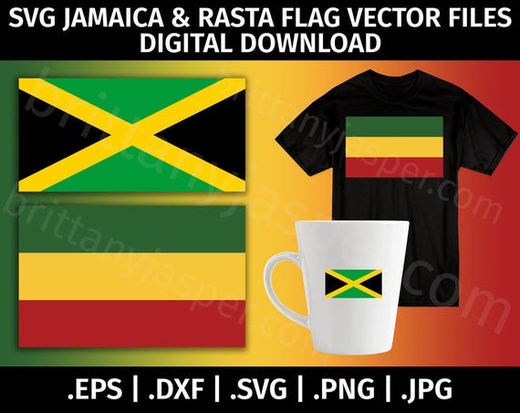 Download Jamaica & Rasta Flag SVG Vector Clip Art Cutting Files for