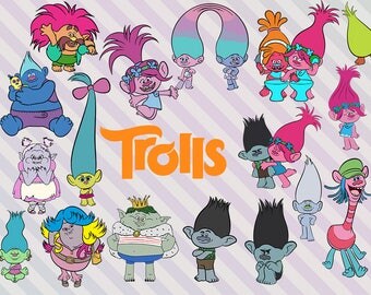 Trolls Svg Clipart, Trolls Movie Clipart, Poppy trolls svg, Trolls clipart. Poppy clipart, Trolls dxf, svg files for silhouette trolls movie