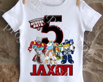 Transformers Rescue Bots Birthday Shirt, Transformers Birthday Shirt