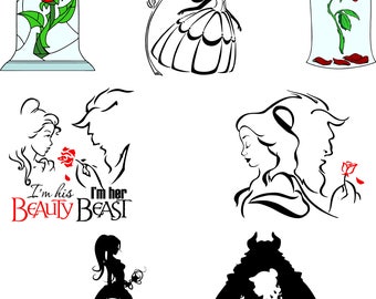 Beauty and the Beast.Svg,eps,dxf,pdf,png.