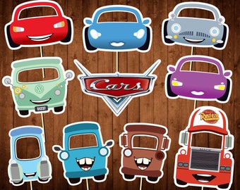 Printable Cars Photo Booth Props - Disney Cars Party Masks - Cars Birthday Props - Printable PDF - Disney Cars Characters - Kids Party Decor