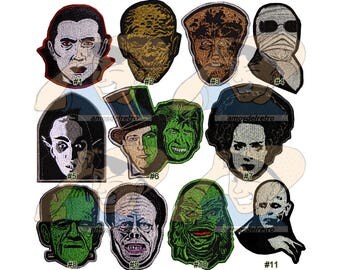 Universal Monsters Horror Movies Embroidered Patches Count Dracula Bride Frankenstein The Mummy Orlok Wolfman Phantom Dr Jekyll Nosferatu