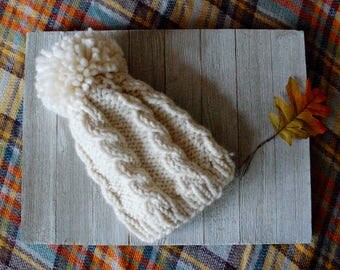 Pangasa Powder Pink Fur Cable Knit Hat main image 1