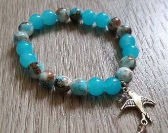 Bracelets perles en verre et charms argent vieilli