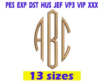 Classic Oval Monogram Embroidery Fonts / Classic Oval Monogram embroidery design/ INSTANT download