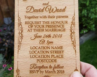 Wooden Invitations 