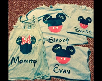 4 Personalized Disney Family Shirts | Matching Family Shirts | Custom Disney Shirts | Mickey Minnie Shirts | Disney Vacation Shirts