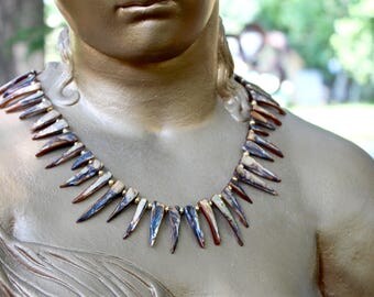 Chinese Natural Mother of Pearl Shell Necklace